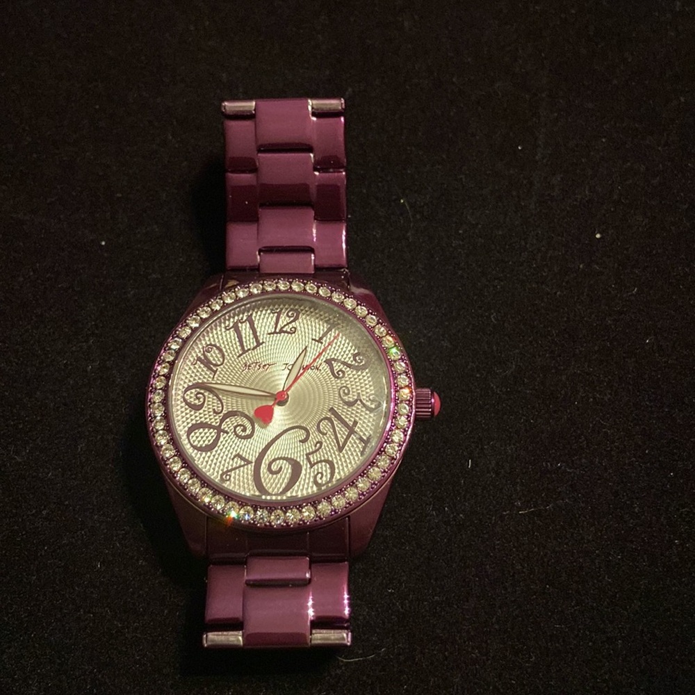 Purple Betsey Johnson Analog Wrist Watch - Picture 2 of 5